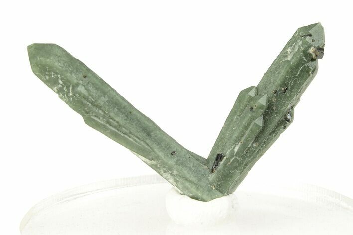 Green, Hedenbergite Included Quartz Crystals - Mongolia #255801